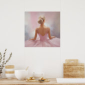 Geschilderde Ballerina in Roze Poster (Keuken)