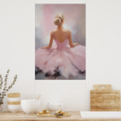 Geschilderde Ballerina in Roze Poster (Keuken)