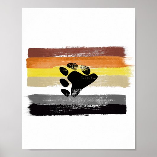 GESCHILDERDE BEER TROTS VLAG EN SYMBOOL POSTER (Voorkant)
