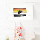 GESCHILDERDE BEER TROTS VLAG EN SYMBOOL SPANDOEK (Insitu)