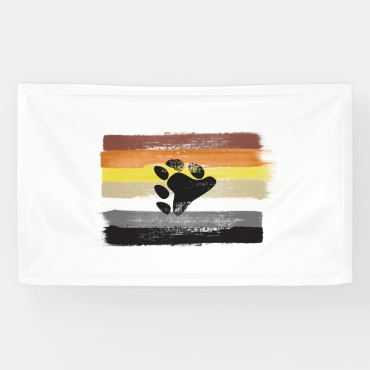 GESCHILDERDE BEER TROTS VLAG EN SYMBOOL SPANDOEK (Horizontaal)