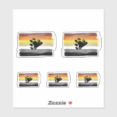 GESCHILDERDE BEER TROTS VLAG EN SYMBOOL STICKER (Vel)