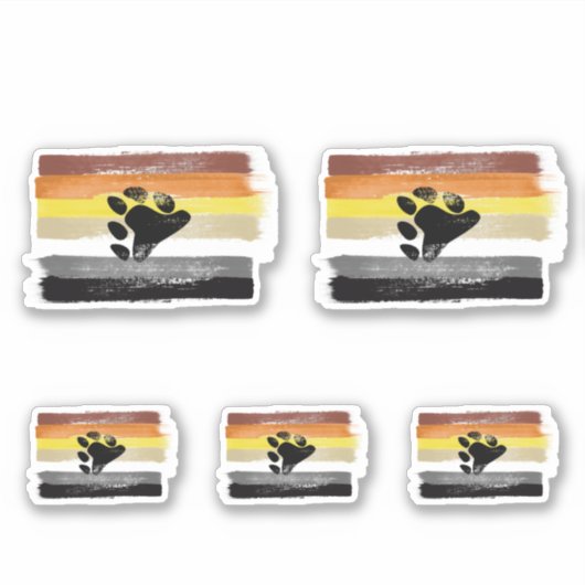 GESCHILDERDE BEER TROTS VLAG EN SYMBOOL STICKER (Voorkant)