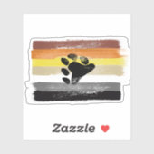 GESCHILDERDE BEER TROTSVLAG EN SYMBOOL STICKER (Vel)