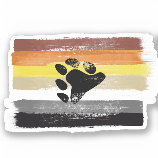 GESCHILDERDE BEER TROTSVLAG EN SYMBOOL STICKER (Voorkant)