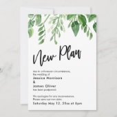 Geschilderde begroeiing uitgestelde bruiloft nieuw kaart (Voorkant)