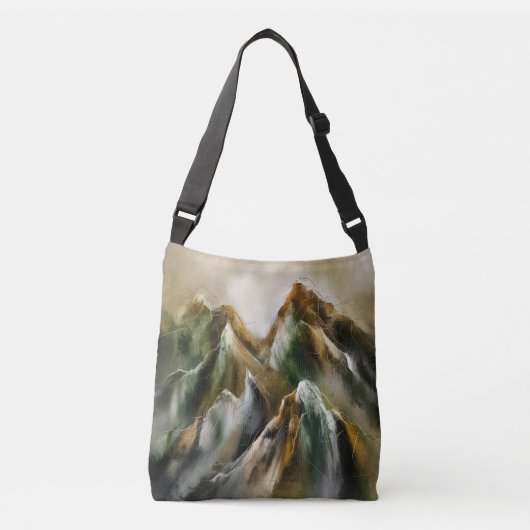 Geschilderde Bergen Crossbody Tas (Voorkant)