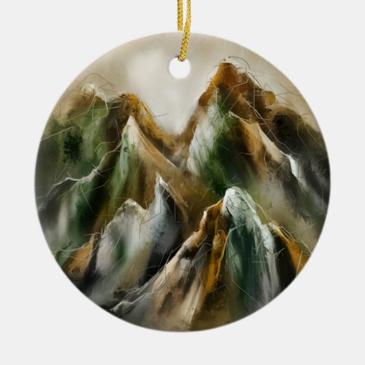 Geschilderde bergen keramisch ornament (Voorkant)
