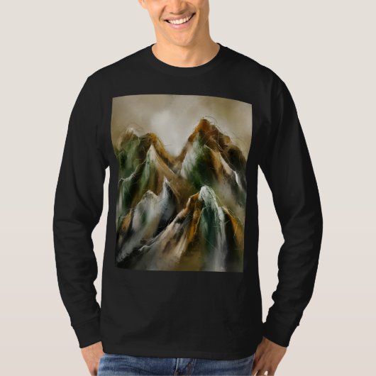 Geschilderde bergen t-shirt (Voorkant)