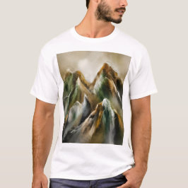 Geschilderde bergen t-shirt