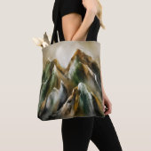 Geschilderde bergen tote bag (Dichtbij)