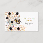 Geschilderde bijenhoningraat Bijenhouder Apiary Visitekaartje (Voorkant)