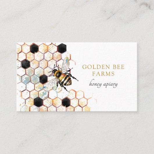 Geschilderde bijenhoningraat Bijenhouder Apiary Visitekaartje (Voorkant)