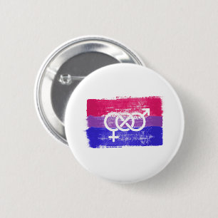 GESCHILDERDE BISEKSUELE SYBOOL TROTS VLAG RONDE BUTTON 5,7 CM