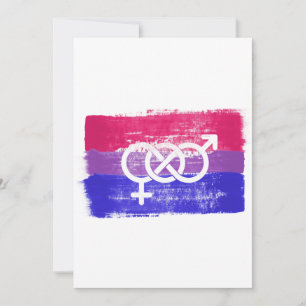 GESCHILDERDE BISEKSUELE SYMBOOL PRIDE VLAG FEESTDAGENKAART