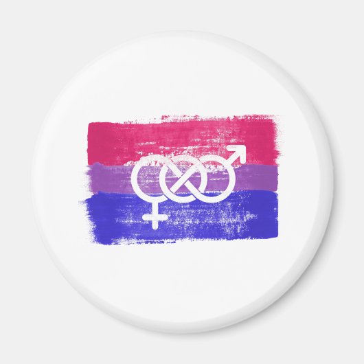 GESCHILDERDE BISEKSUELE SYMBOOL PRIDE VLAG MAGNEET (Voorkant)
