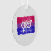 GESCHILDERDE BISEKSUELE SYMBOOL PRIDE VLAG ORNAMENT (voorkant)