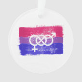 GESCHILDERDE BISEKSUELE SYMBOOL PRIDE VLAG ORNAMENT (voorkant)
