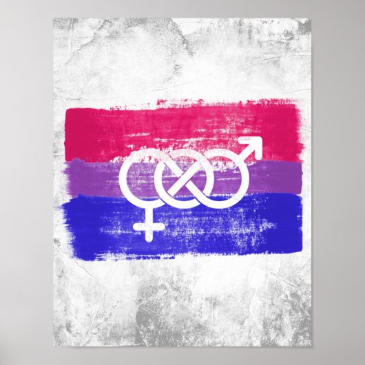 GESCHILDERDE BISEKSUELE SYMBOOL PRIDE VLAG POSTER (Voorkant)