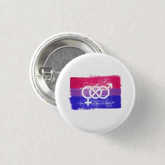 GESCHILDERDE BISEKSUELE SYMBOOL PRIDE VLAG RONDE BUTTON 3,2 CM (Voorkant /achterkant)