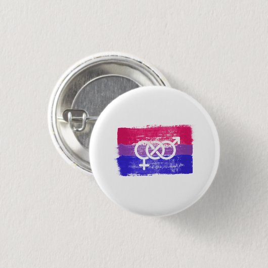 GESCHILDERDE BISEKSUELE SYMBOOL PRIDE VLAG RONDE BUTTON 3,2 CM (Voorkant /achterkant)