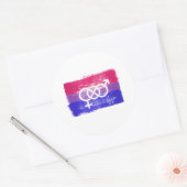 GESCHILDERDE BISEKSUELE SYMBOOL PRIDE VLAG RONDE STICKER (Envelop)