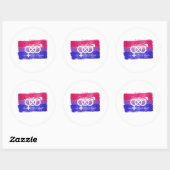 GESCHILDERDE BISEKSUELE SYMBOOL PRIDE VLAG RONDE STICKER (Vel)