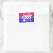 GESCHILDERDE BISEKSUELE SYMBOOL PRIDE VLAG RONDE STICKER (Tas)