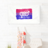 GESCHILDERDE BISEKSUELE SYMBOOL PRIDE VLAG SPANDOEK (Insitu)