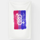 GESCHILDERDE BISEKSUELE SYMBOOL PRIDE VLAG SPANDOEK (Verticaal)