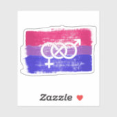 GESCHILDERDE BISEKSUELE SYMBOOL PRIDE VLAG STICKER (Vel)