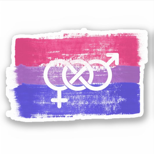 GESCHILDERDE BISEKSUELE SYMBOOL PRIDE VLAG STICKER (Voorkant)