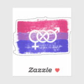 GESCHILDERDE BISEKSUELE SYMBOOL PRIDE VLAG STICKER (Vel)