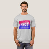 GESCHILDERDE BISEKSUELE SYMBOOL PRIDE VLAG T-SHIRT (Voorkant volledig)