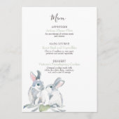 Geschilderde bladeren en aquarel boskonijn menu (Voorkant)