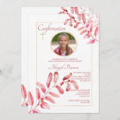 Geschilderde Bladeren Foto Uitnodiging (Voorkant / Achterkant)