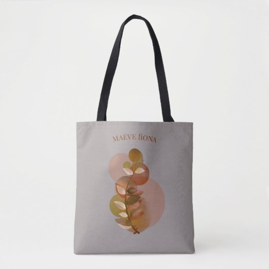 Geschilderde bladeren gepersonaliseerd tote bag (Voorkant)