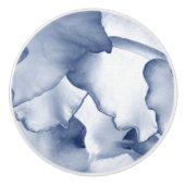Geschilderde Blauwe Bloembladen Keramische Knop (Voorkant)