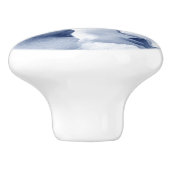 Geschilderde Blauwe Bloembladen Keramische Knop (Zijkant)
