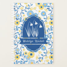 Geschilderde blauwe en gele aangepaste monogramnaa