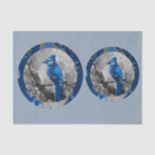 Geschilderde blauwe gaai DBL Tissuepapier (Voorkant)