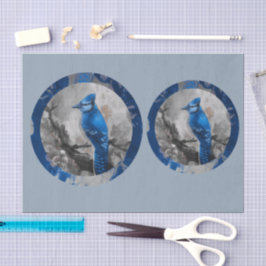 Geschilderde blauwe gaai DBL Tissuepapier