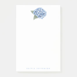 Geschilderde Blauwe Hortensia Bloei Gepersonalisee Post-it® Notes
