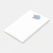 Geschilderde Blauwe Hortensia Bloei Persoonlijk Post-it® Notes (Schuin)