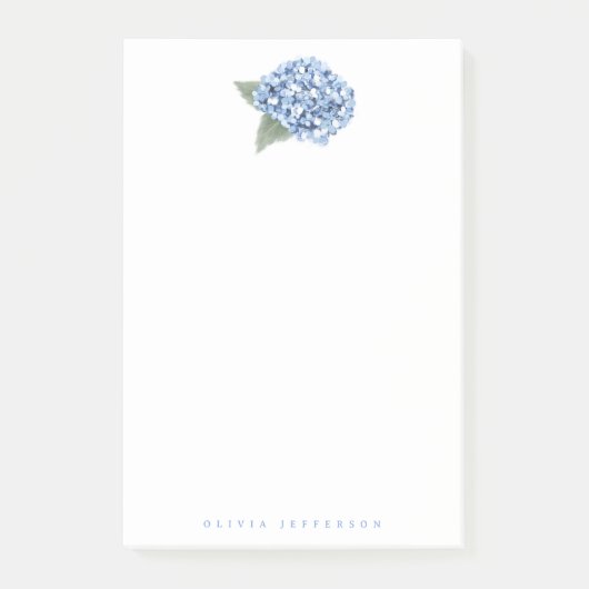 Geschilderde Blauwe Hortensia Bloei Persoonlijk Post-it® Notes (Voorkant)