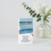 Geschilderde Blauwe Muur | Gereedschap Paint Rolle Visitekaartje (Staand voorkant)