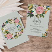 Geschilderde bloem 80ste verjaardag kaart