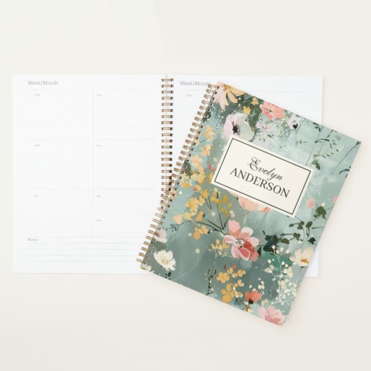 Geschilderde bloem gepersonaliseerd planner (Display)