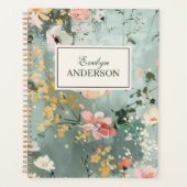 Geschilderde bloem gepersonaliseerd planner (Voorkant)