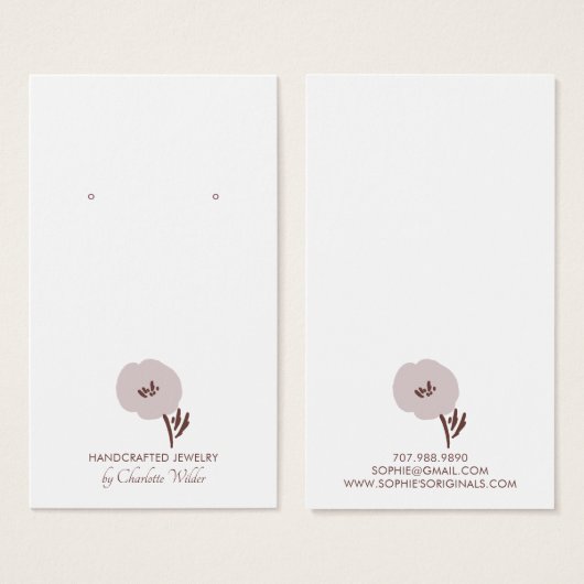 geschilderde bloem oorbel display Kaart (Voorkant /achterkant)